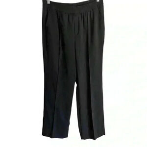 Zara High Waisted Wide Leg Pleated Trouser Pants Slacks Navy